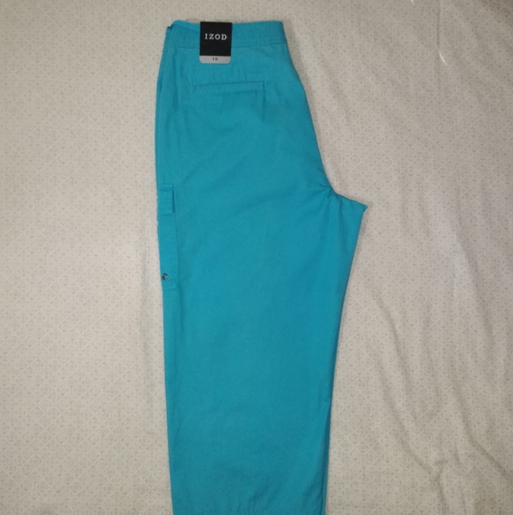 Izod Blue cargo capris Size 10 New - Picture 2 of 9